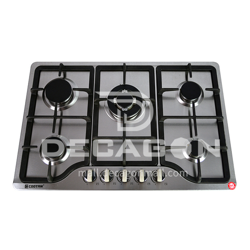 COOTAW Five-head Embedded Stainless Steel Gas Stove DQ000436